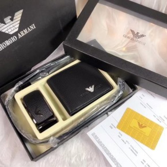 Armani automatic buckle belt belt ➕ wallet - Picture 1 of 6